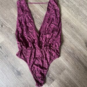 Victoria's Secret Deep Purple Lace Bodysuit